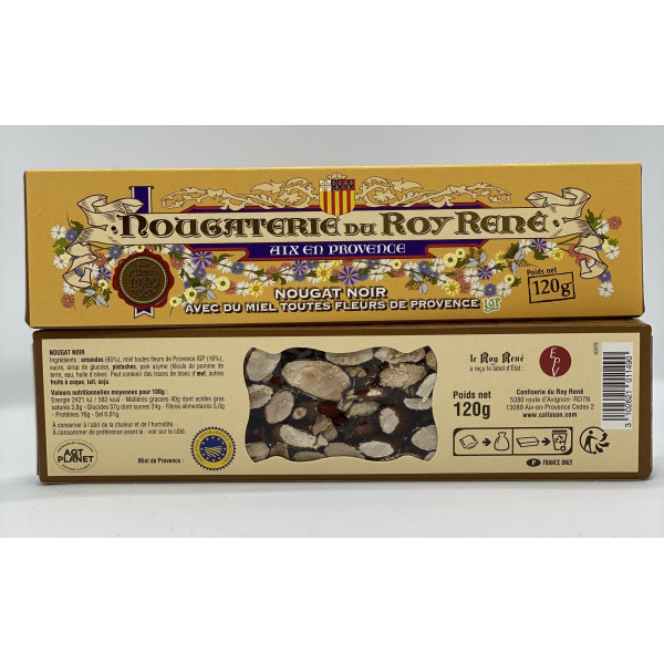 Barre de nougat Noir dur 120gr