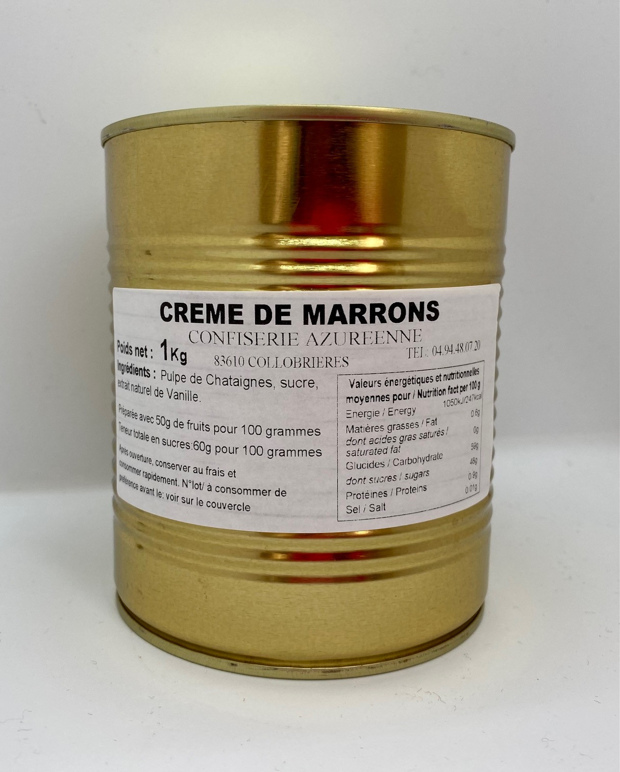 Pâte de marrons 1kg - Confiserie Azuréenne
