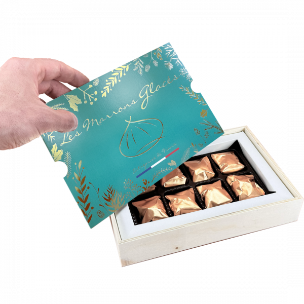 ÉCRIN BOIS 8 marrons glacés - 160g Black Friday