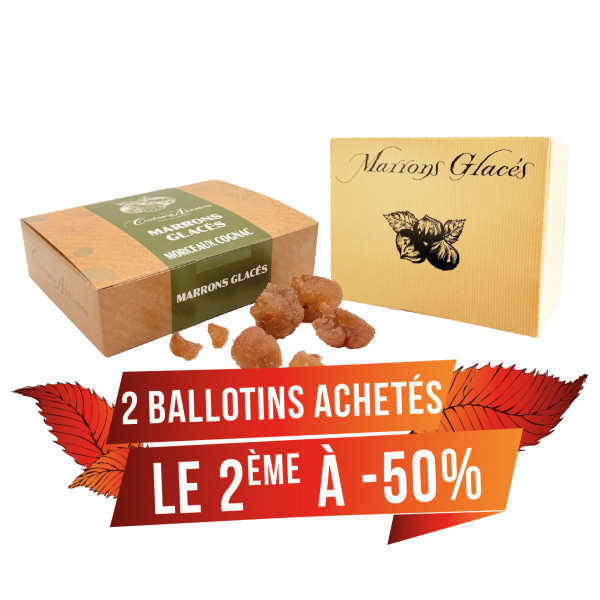Lot de 2 ballotin Morceaux (cassés glacés/Cognac)