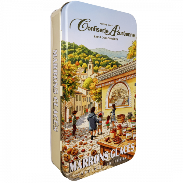 Boite métal 8 marrons glacés plié OR SANS ADDITIF NI CONSERVATEUR